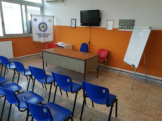 Aula didattica allestita grazie al 5x1000 Aula Didattica Protezione Civile Noicattaro